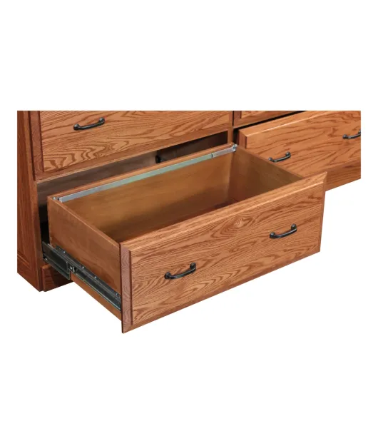 PW Traditional 4 Drawer Double Lateral File Credenza