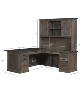 Urban Executive L-Desk with Hutch