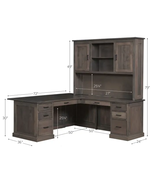 Urban Executive L-Desk with Hutch