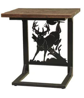 Rustic Sofa Server Wide with Whitetail Deer