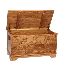 Large Carved Toy Chest