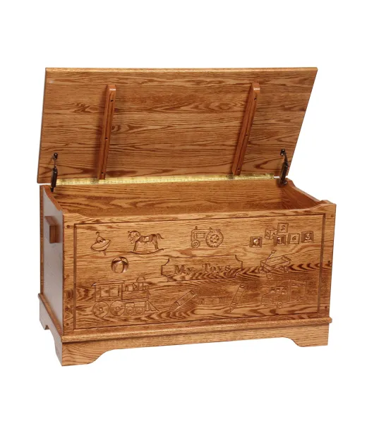 Large Carved Toy Chest
