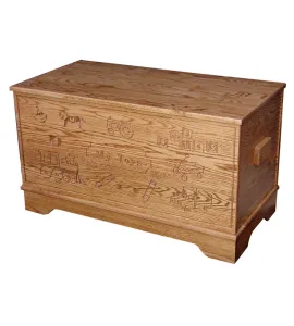 Large Carved Toy Chest