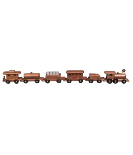 Medium Walnut Train with 6 Cars