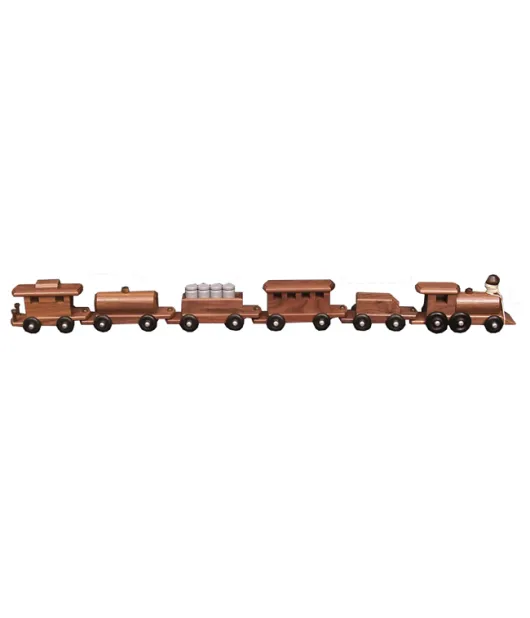 Medium Walnut Train with 6 Cars