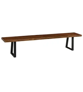 Laredo Bench with 1¾" Rough-Sawn Maple Top and Metal Base