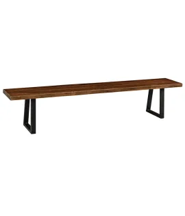 Laredo Bench with 1¾&quot; Rough-Sawn Maple Top and Metal Base