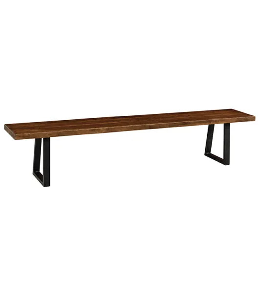 Laredo Bench with 1¾" Rough-Sawn Maple Top and Metal Base