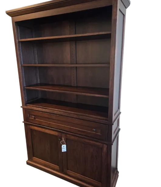 Alexis Bookcase with Bottom Doors, Hickory, FC-230 Onyx QUICK SHIP - 30% Off or Best Offer
