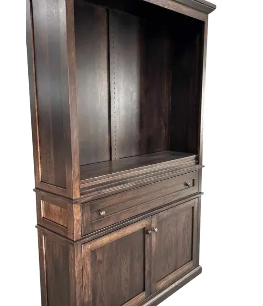 Alexis Bookcase with Bottom Doors, Hickory, FC-230 Onyx QUICK SHIP - 30% Off or Best Offer