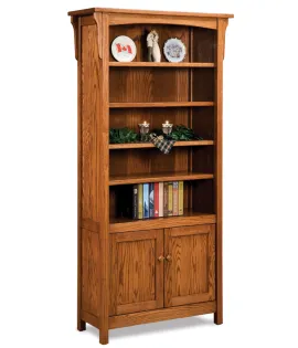 Bridger Mission 4 Shelf 2 Door Bookcase