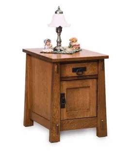 Modesto Enclosed End Table with Drawer &amp; Door