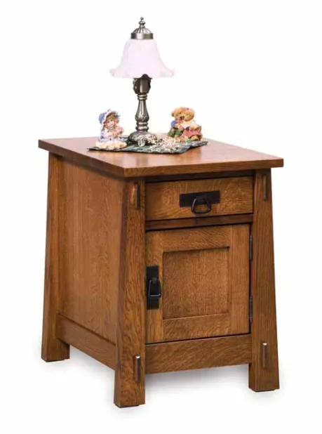 Modesto Enclosed End Table with Drawer & Door