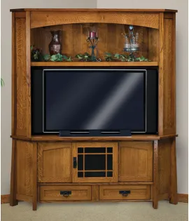 Modesto 69&quot; 3 Door 2 Drawer Corner TV Center with Hutch