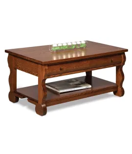 Old Classic Sleigh Open Coffee Table with Drawer