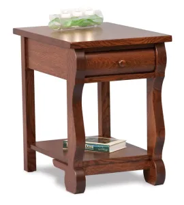 Old Classic Sleigh Open End Table with Drawer
