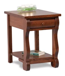 Old Classic Sleigh Open End Table with Drawer