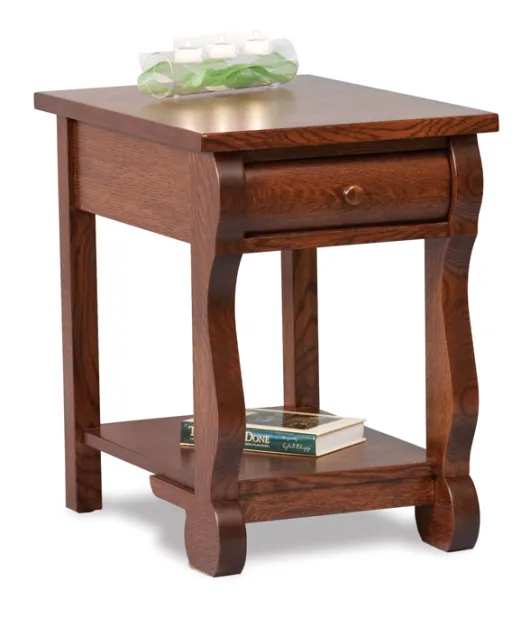 Old Classic Sleigh Open End Table with Drawer