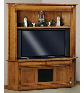 Old Classic Sleigh 69" 2 Drawer 3 Door Corner TV Center with Hutch
