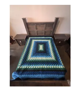 Amish Handmade Brick Pattern Quilt 98x114 Inches - QUICK SHIP