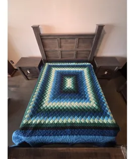 Amish Handmade Brick Pattern Quilt 98x114 Inches - QUICK SHIP