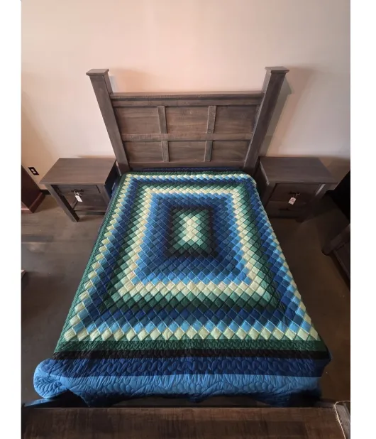 Amish Handmade Brick Pattern Quilt 98x114 Inches - QUICK SHIP
