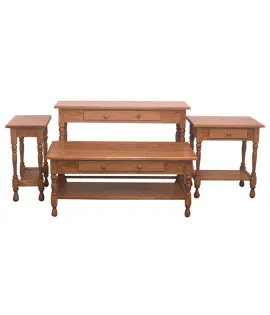 Country Occasional Table Set with 1&quot; Thick Tops and Shelves