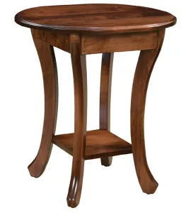 Curved Leg Round End Table