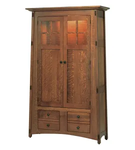 McCoy Bookcase with Amber Glass