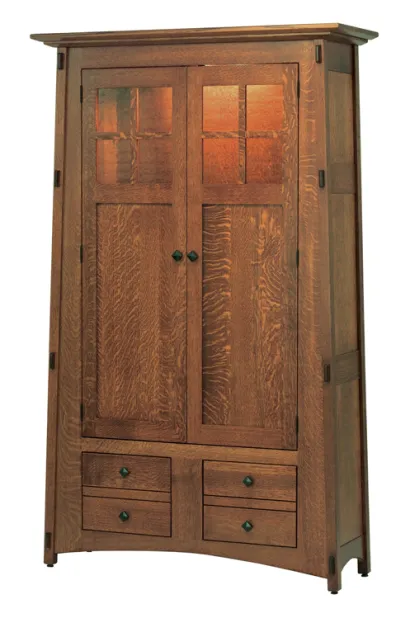 McCoy Bookcase with Amber Glass