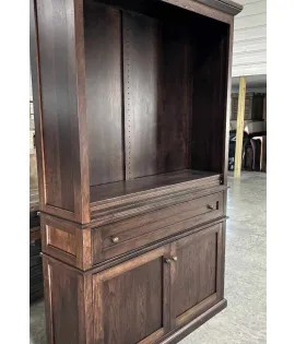 Alexis Bookcase with Bottom Doors, Hickory, FC-230 Onyx QUICK SHIP