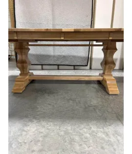 Jessica Double Pedestal Dining Table, Brown Maple, D22N11322 Granola QUICK SHIP