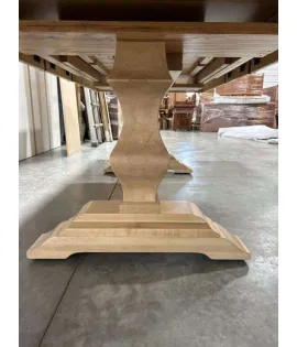 Jessica Double Pedestal Dining Table, Brown Maple, D22N11322 Granola QUICK SHIP