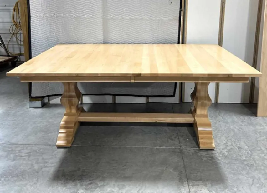 Jessica Double Pedestal Dining Table, Brown Maple, D22N11322 Granola QUICK SHIP