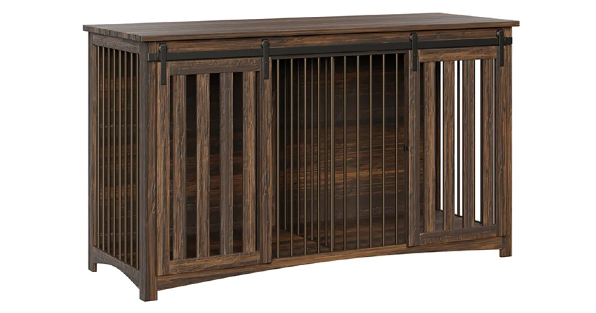Large Dog Crate with Double Barn Door