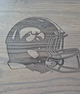 Farmhouse End Table - Eagles Helmet Engraved - QUICK SHIP - 30% Off or Best Offer