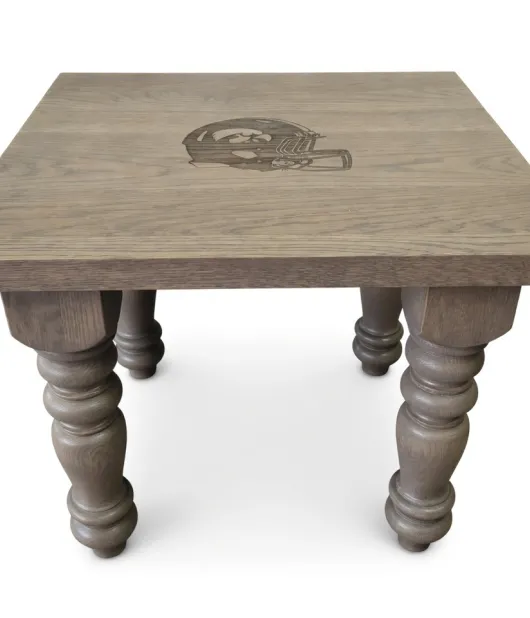 Farmhouse End Table - Eagles Helmet Engraved - QUICK SHIP - 30% Off or Best Offer