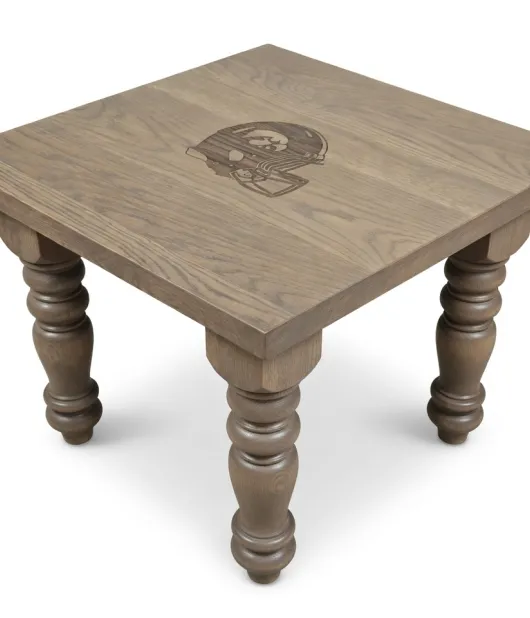 Farmhouse End Table - Eagles Helmet Engraved - QUICK SHIP - 30% Off or Best Offer