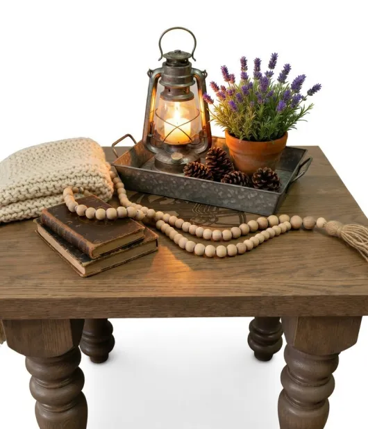 Farmhouse End Table - Eagles Helmet Engraved - QUICK SHIP - 30% Off or Best Offer