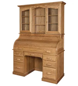 Traditional 56" Rolltop Desk with Hutch