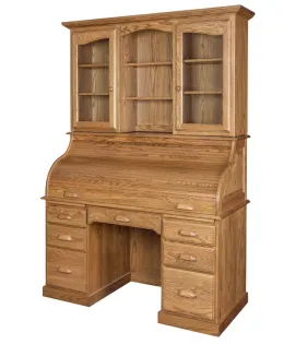 Traditional 56&quot; Rolltop Desk with Hutch