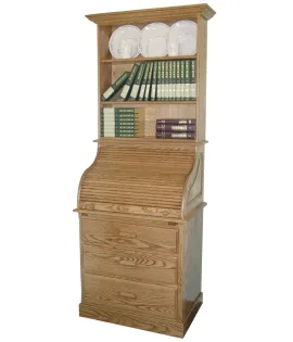 Traditional 30&quot; Full Pedestal Roll Top Desk