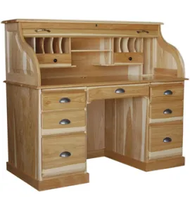 Traditional 56" Rolltop Desk with Flat Sides