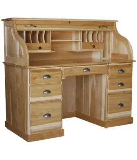 Traditional 56&quot; Rolltop Desk with Flat Sides