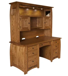 Boulder Creek Flattop Desk with Hutch