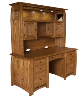 Boulder Creek Flattop Desk with Hutch