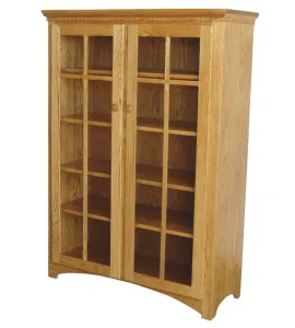 Mission Bookcase with Glass Doors and Mullions