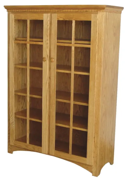 Mission Bookcase with Glass Doors and Mullions