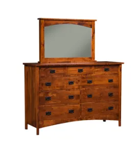 Arts &amp; Crafts Mission High 9 Drawer Dresser - QUICK SHIP