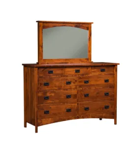 Arts &amp; Crafts Mission High 9 Drawer Dresser - QUICK SHIP